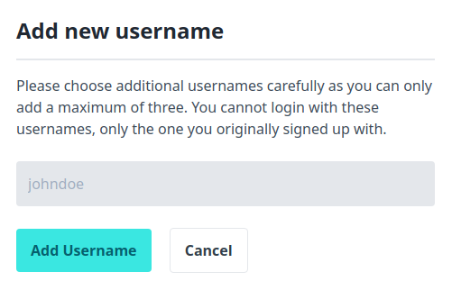 Add additional username